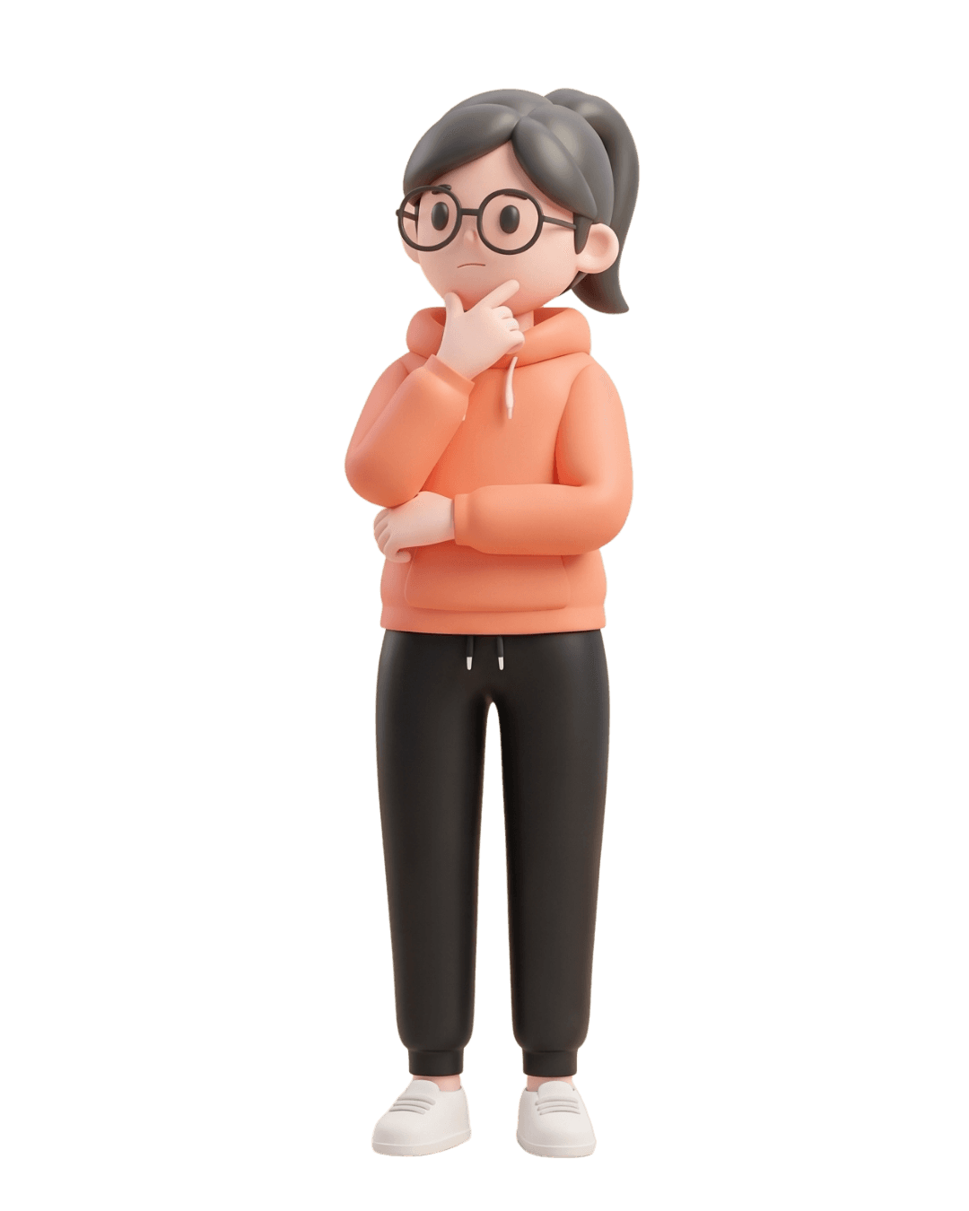 Compass mascot thinking
